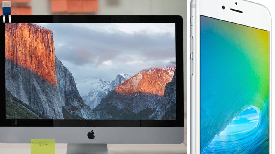 ดาวน์โหลด Wallpaper iOS 9, OS X El Capitan สำหรับ PC และ Smartphone